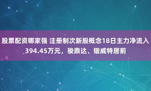 股票配资哪家强 注册制次新股概念18日主力净流入394.45万元，骏鼎达、锴威特居前